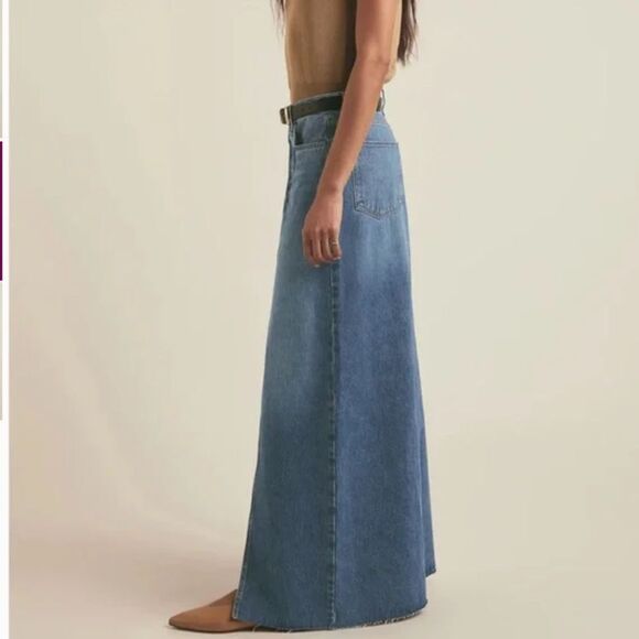 Favorite Daughter The Sunny Denim Maxi Skirt NWT Size 25 - Picture 3 of 16